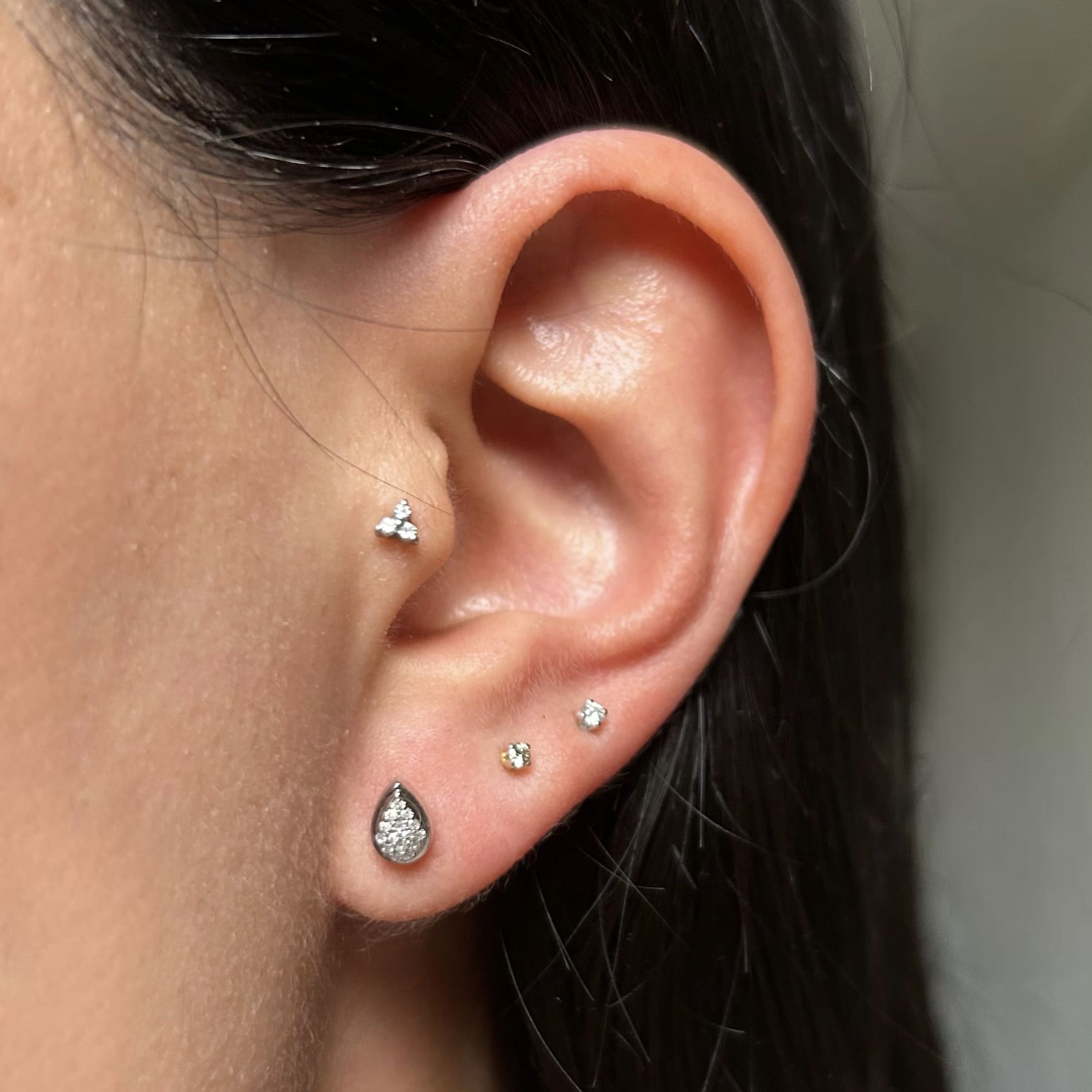 Solitarios pavé gota