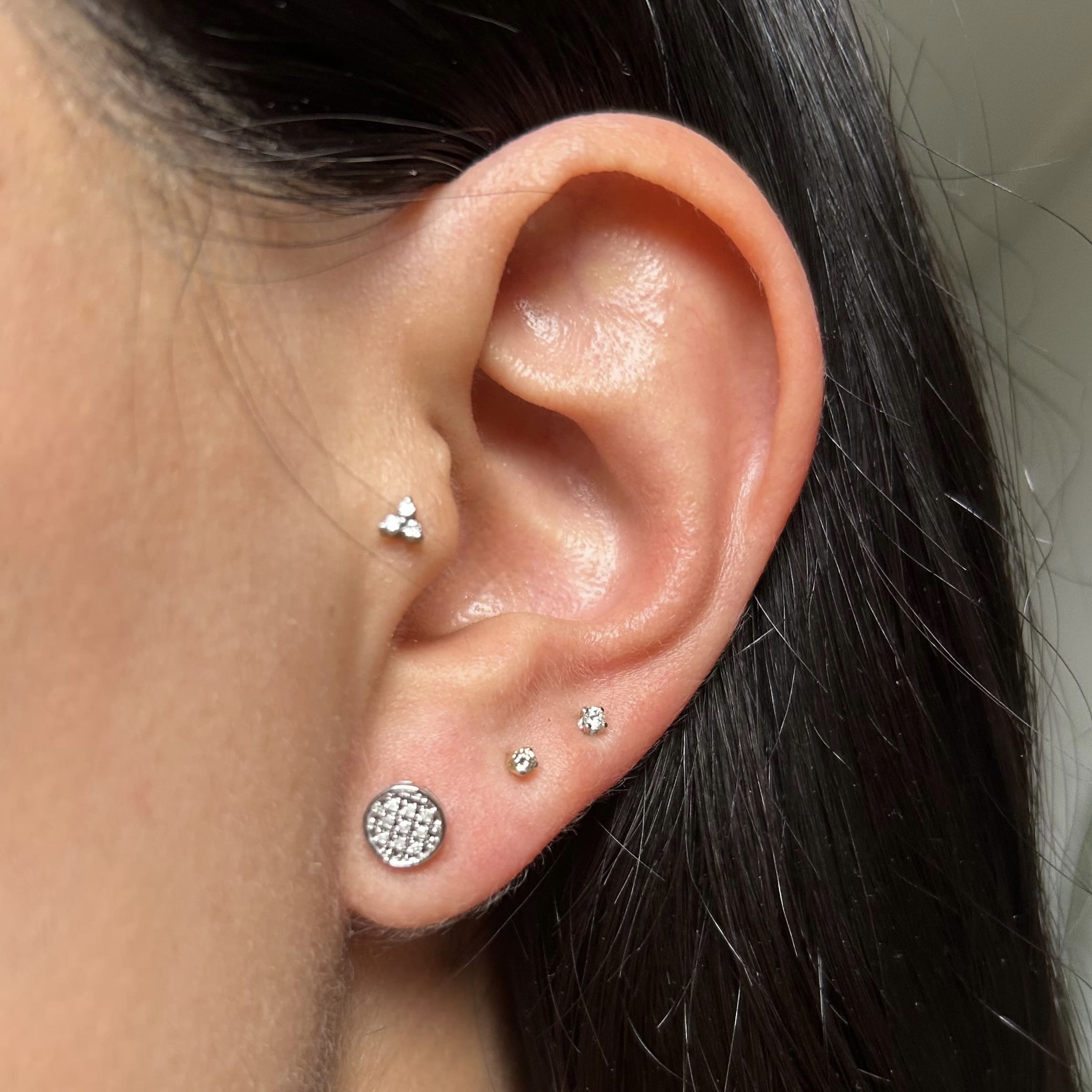 Solitarios pavé redondos