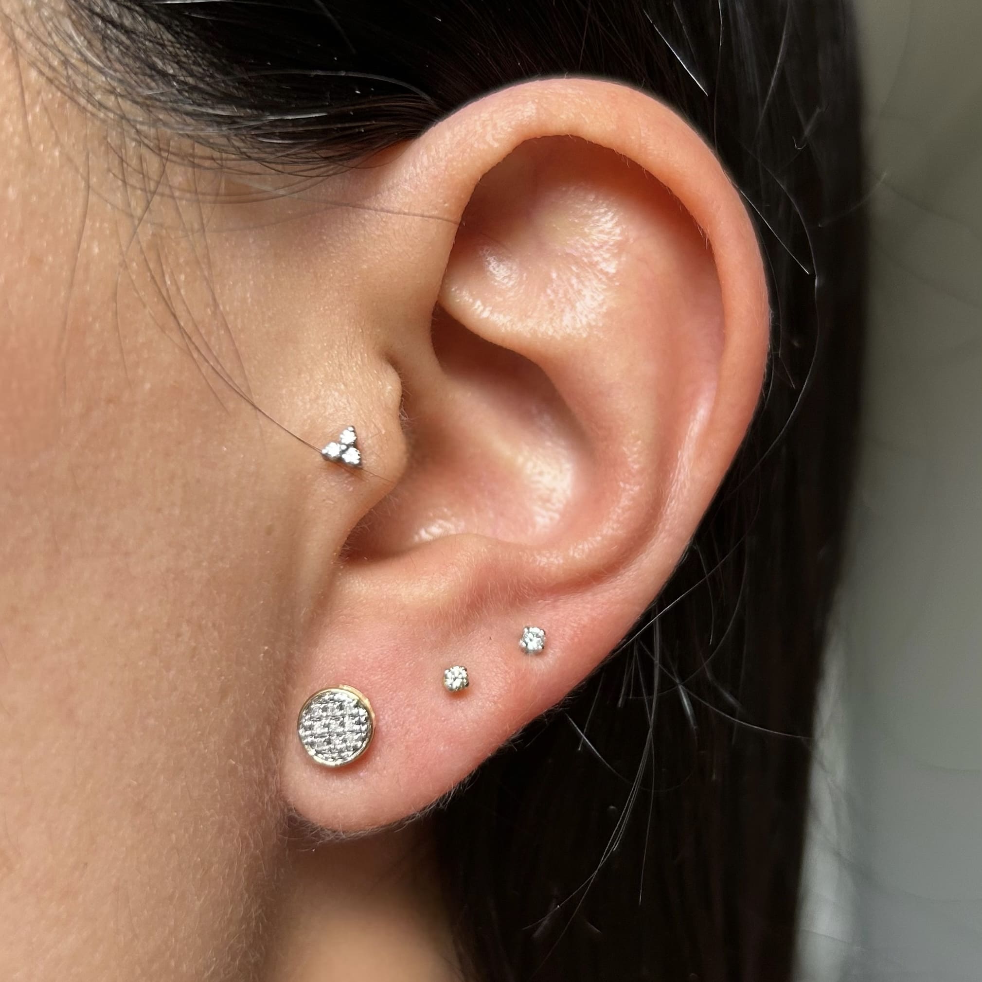 Solitarios pavé redondos